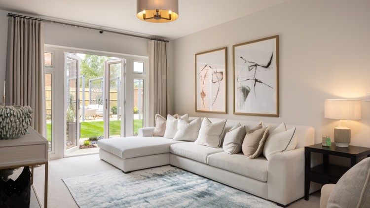 Living room of house for sale at Worting Park. New homes for sale in Basingstoke