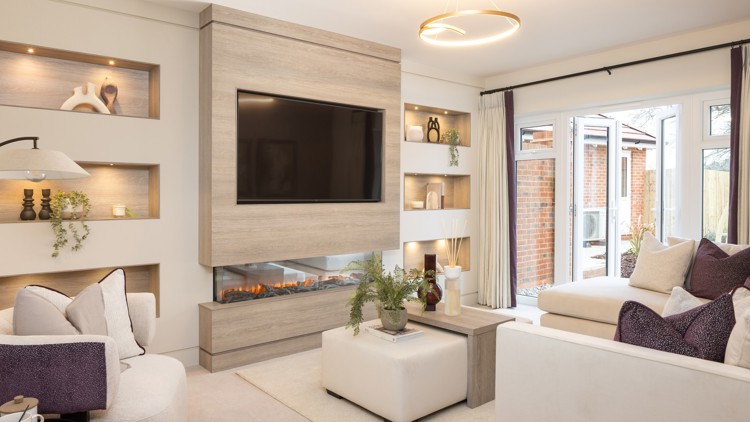 Living room of house for sale at Worting Park. New homes for sale in Basingstoke
