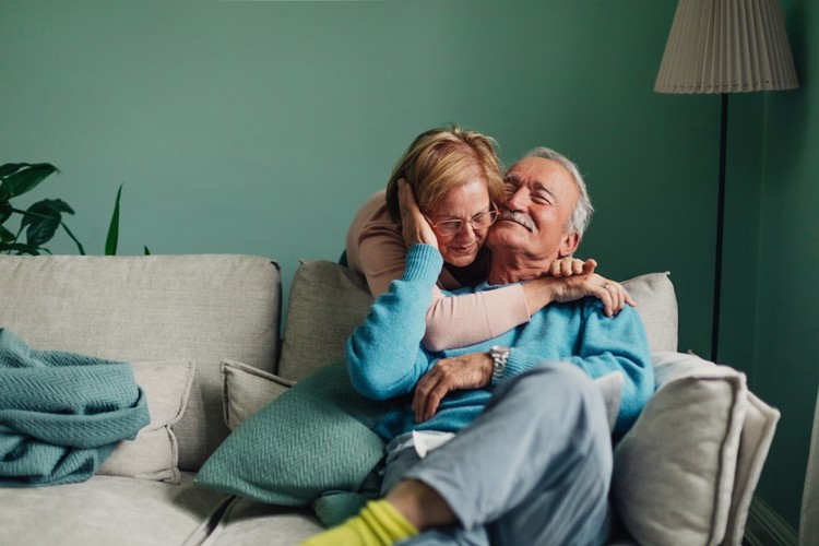 Couple embracing - stock image