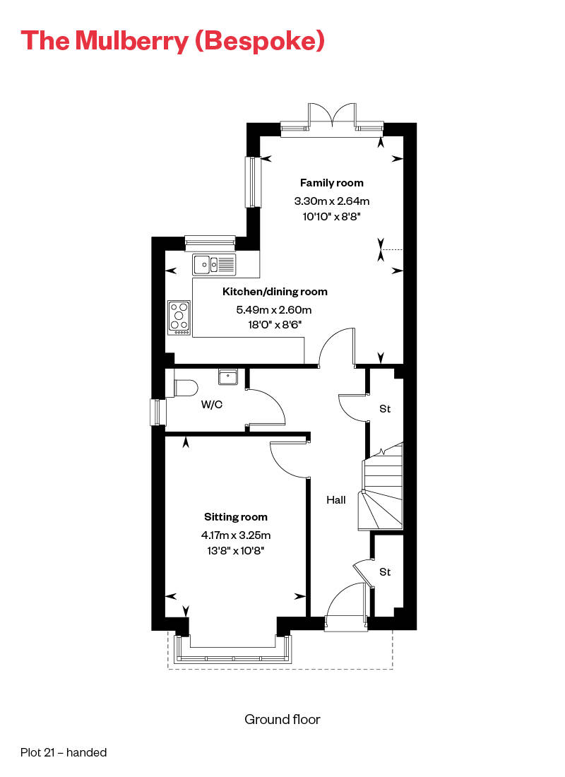The Mulberry Bespoke GF Floor Plan Ingatestone Grove, Essex