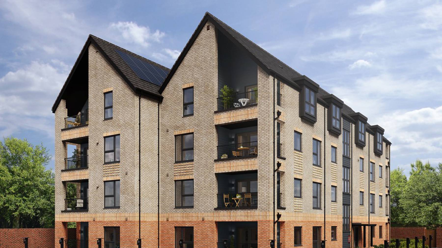 CGI of 1 & 2 bed apartments for sale in Egham Surrey