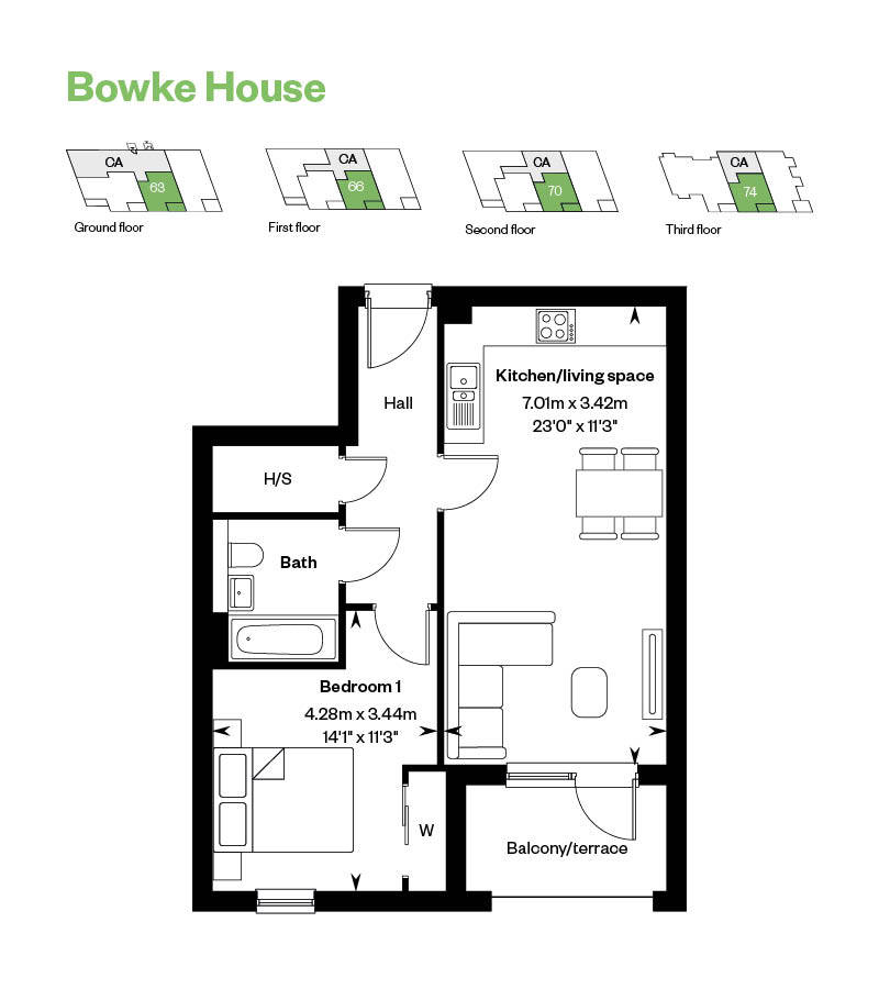 Floorplan of Bowke House, apartment for sale in Winchester