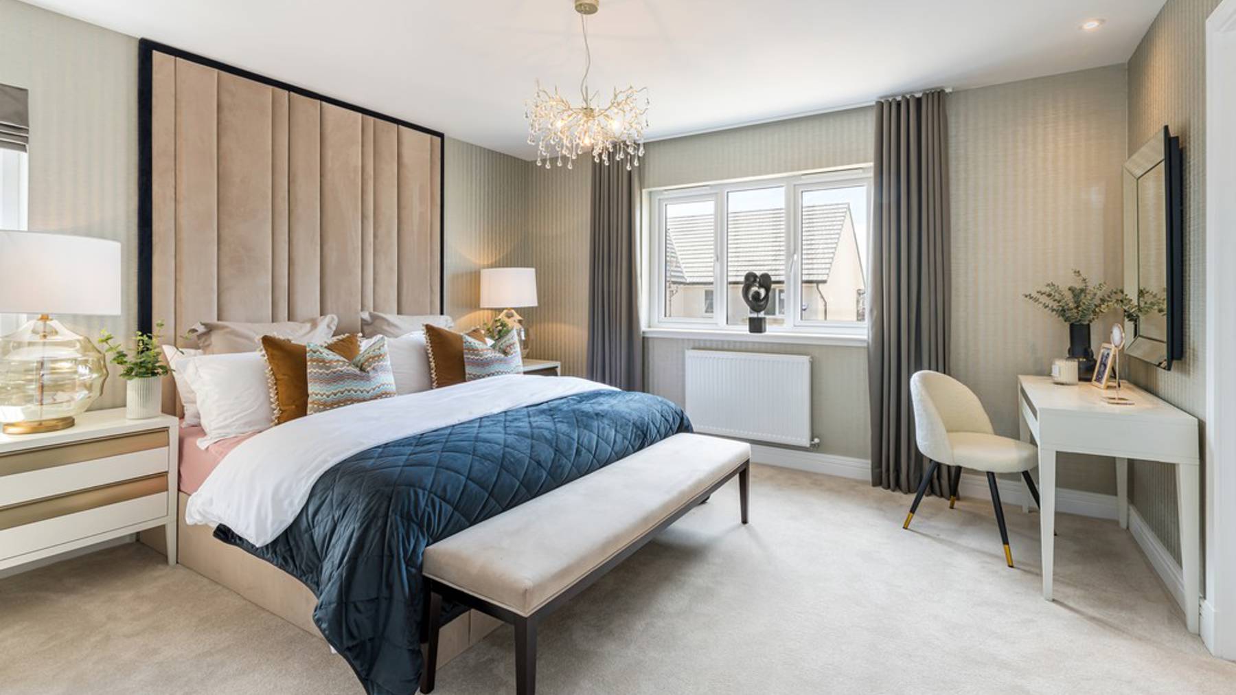 4 bedroom showhome | light-filled generous bedroom with fitted wardrobes as standard 