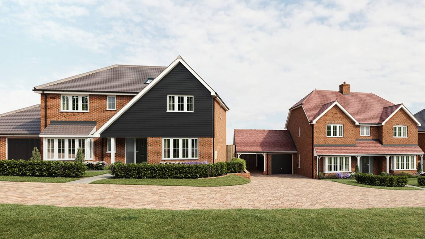 CGI of houses for sale at The Willows, Burridge