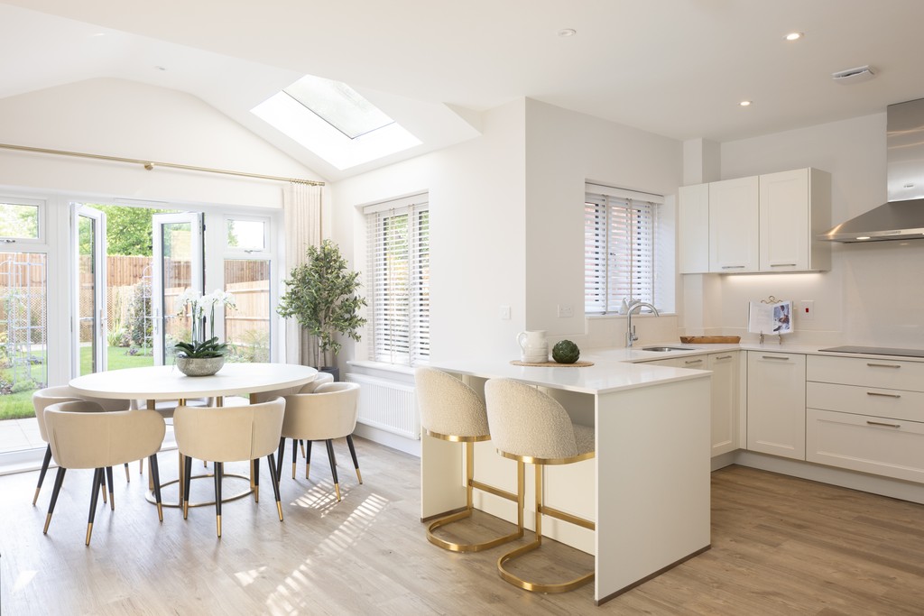 Open plan kitchen dining room of houses for sale in egham surrey