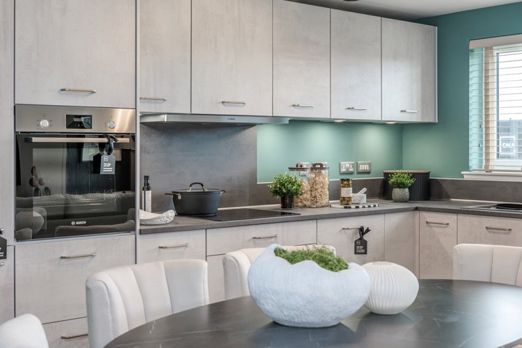 3 bedroom show apartment | Open plan kitchen dining and lounge with integrated appliances included