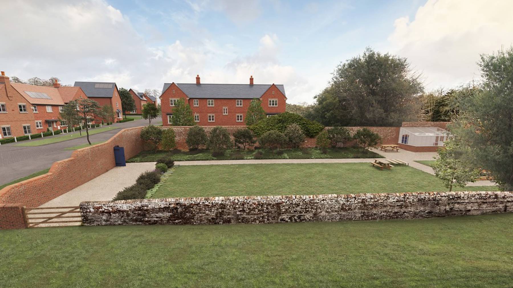 Exterior view from house for sale in Worting Village