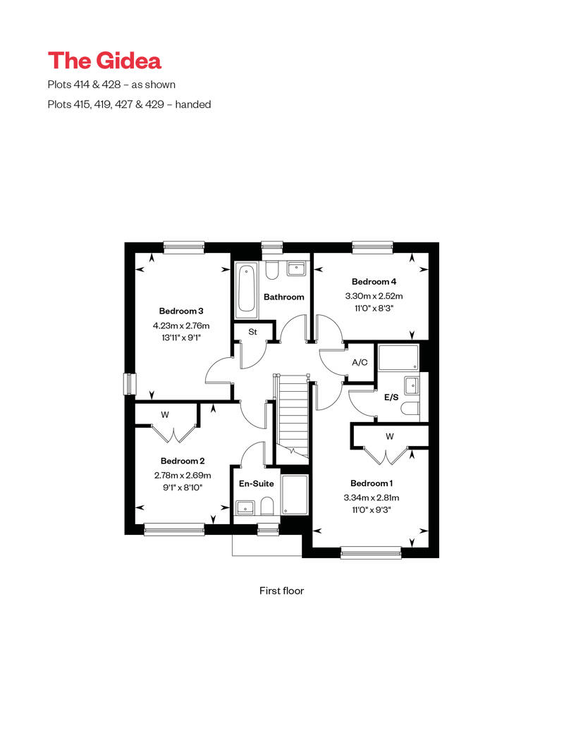 Gidea First Floor floorplan at Cross Trees Park, Shrivenham