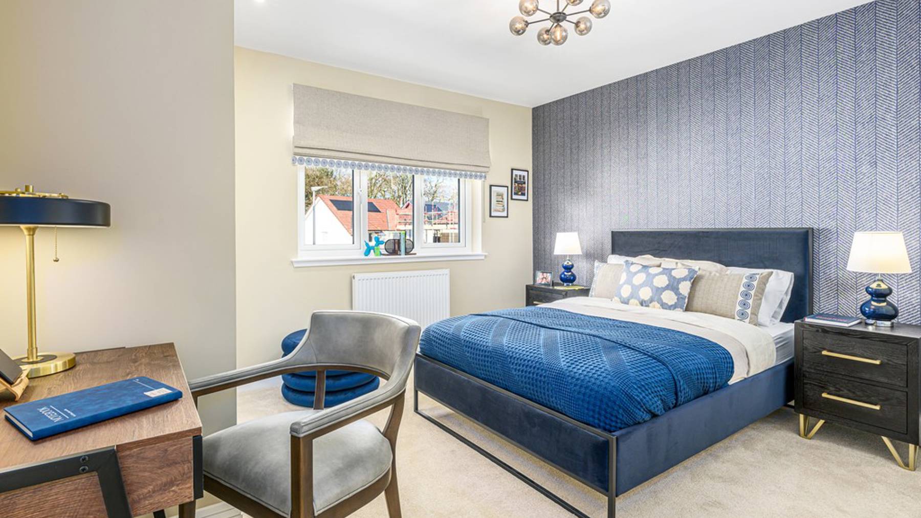 5 bedroom showhome | bedroom with fitted wardrobes and soft neutral décor
