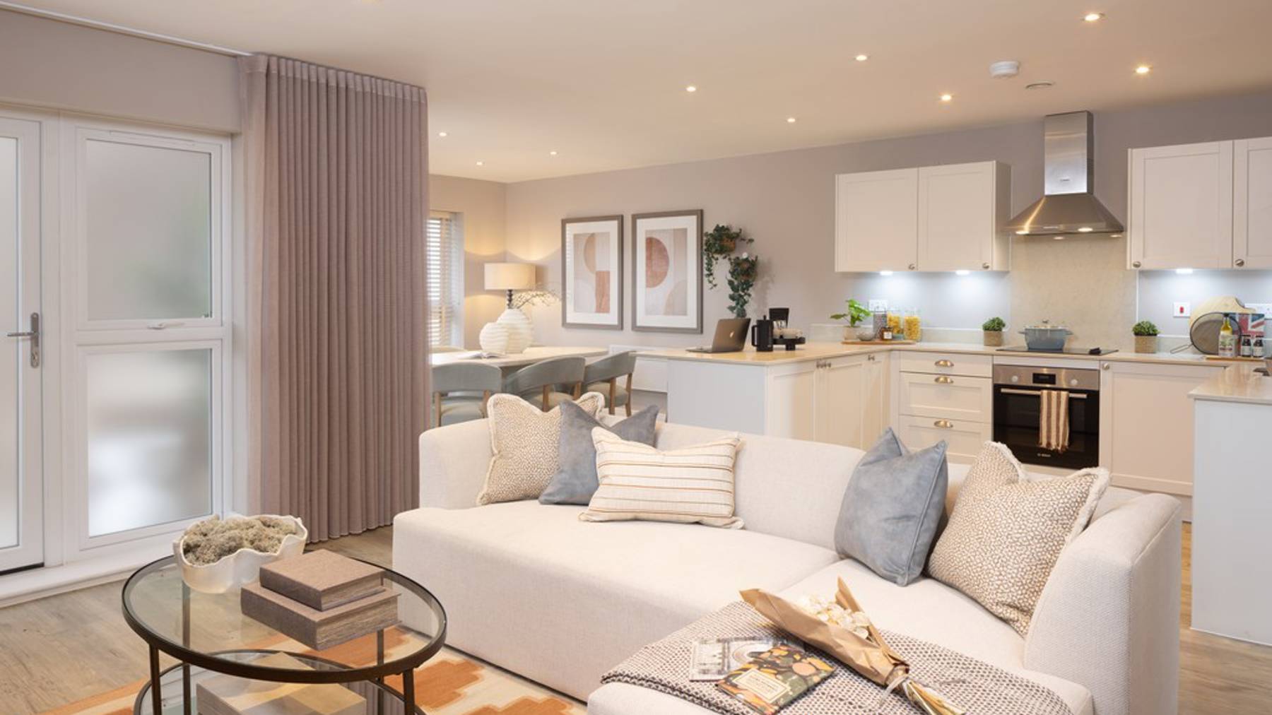 Bowke House ground floor show apartment | kitchen living