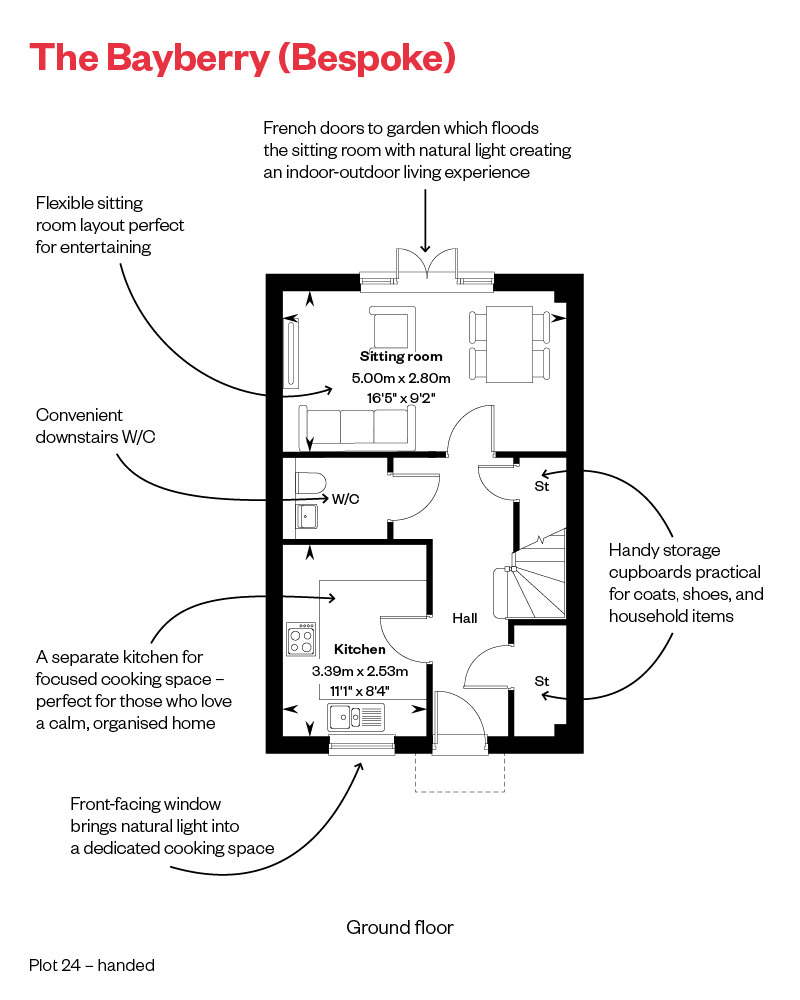 Bayberry GF Annotated Floor Plan Ingatestone Grove, Essex