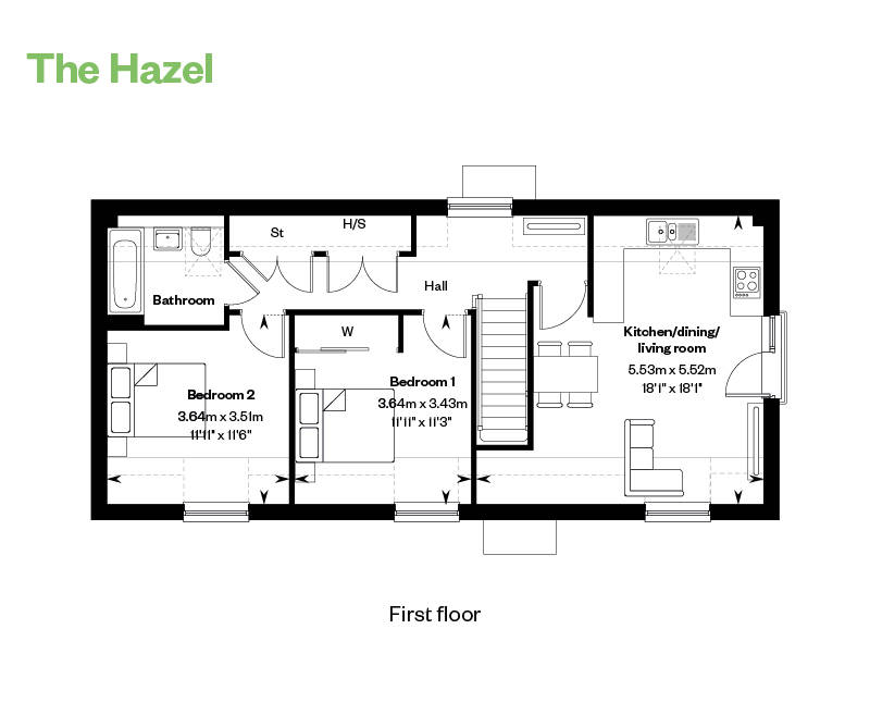 Floorplan of house for sale at Worting Park. New homes for sale in Basingstoke