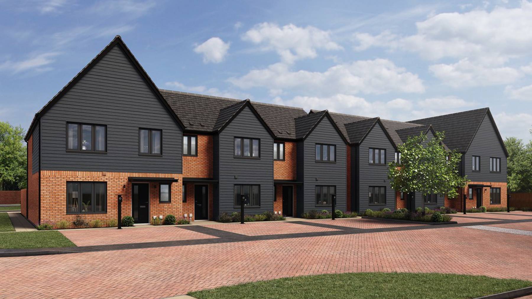 Computer Generated Image of new build houses for sale in Egham Surrey